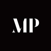 mp logo brief eerste logo ontwerpen sjabloon vector