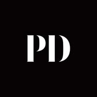 pd logo brief eerste logo ontwerpen sjabloon vector