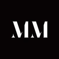 mm logo brief eerste logo ontwerpen sjabloon vector