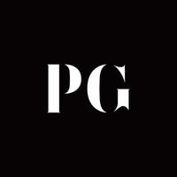 pg logo brief eerste logo ontwerpen sjabloon vector