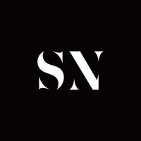 sn logo brief eerste logo ontwerpen sjabloon vector