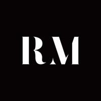 rm logo brief eerste logo ontwerpen sjabloon vector