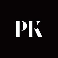 pk logo brief eerste logo ontwerpen sjabloon vector