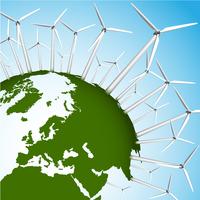 Groene aarde en windturbines concept eps10 vectorillustratie vector