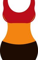 vrouw torso in rood, oranje en bruin kleur. vector