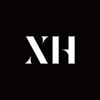 xh logo brief eerste logo ontwerpen sjabloon vector