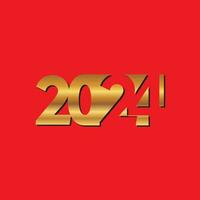 2024 gelukkig nieuw jaar goud kleur. 2024 aantal ontwerp sjabloon. symbolen 2024 gelukkig nieuw jaar. vector illustratie tekst ontwerp.