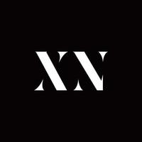 xn logo brief eerste logo ontwerpen sjabloon vector