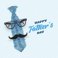schetsen stropdas met bril en snor voor gelukkig vader dag groet kaart ontwerp. vector
