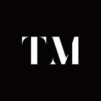 tm logo brief eerste logo ontwerpen sjabloon vector