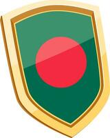 gouden schild met Bangladesh vlag. vector