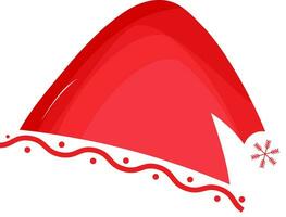 de kerstman hoed element in rood en wit kleur. vector