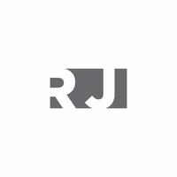 rj-logo monogram met ontwerpsjabloon voor negatieve ruimtestijl vector