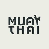 vector muaythai tekst logo ontwerp