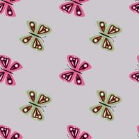gemakkelijk gestileerde vlinders naadloos patroon. vliegend insect afdrukken. vector