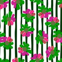 wijnoogst bloemen naadloos patroon. retro groovy bloemen achtergrond. abstract gestileerde botanisch behang. vector