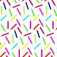 naadloos patroon gekleurde potloden.neon kleuren.kinderen school- schrijfbehoeften doodles getrokken door kleurrijk potloden.vector illustratie vector