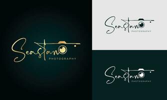 zeestan fotografie logo sjabloon vector