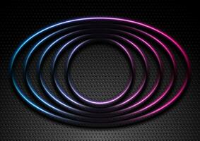 neon cirkels en ellipsen abstract tech meetkundig logo ontwerp vector