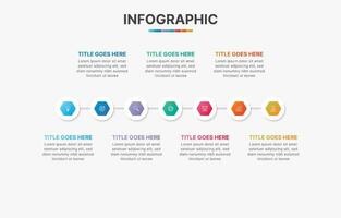 7 stappen opties tijdlijn bedrijf infographic sjabloon ontwerp vector