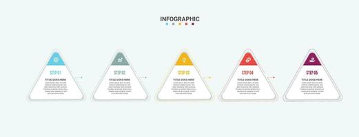 vijf 5 stappen opties pijl bedrijf infographic sjabloon ontwerp vector