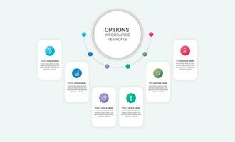 zes 6 stappen opties cirkel ronde infographic sjabloon ontwerp vector