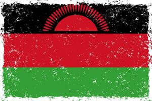 Malawi vlag in grunge verontrust stijl vector