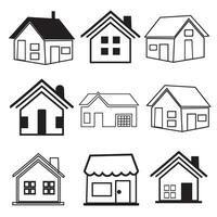 huis icoon set. huis vector illustratie symbool.print