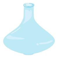 schattig transparant blauw glas bloem vaas, kan. geïsoleerd Aan wit achtergrond, vlak ontwerp, eps10 vector