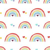 boho regenboog icoon met een hart binnen, schattig naadloos patroon vector