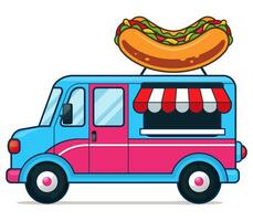 hotdog foodtruck vector