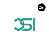 brief csi monogram logo ontwerp vector