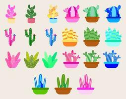 verzameling illustratie cactus en aloë vera woestijn doorn fabriek cactus en tropisch huis planten.set van cactus en aloë vera. vector