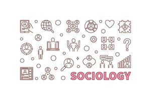 sociologie schets horizontaal spandoek. sociaal wetenschap concept vector creatief achtergrond