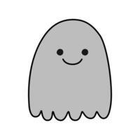 een geest in schattig halloween tekenfilm thema vector geïsoleerd Aan wit achtergrond