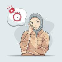 moslim bedrijf illustratie. werk taak en tijd beheer strategie vector illustratie pro downloaden