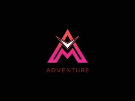 avontuur brief een logo ontwerp vector