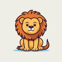 leeuw symbool schattig leeuw tekenfilm vector