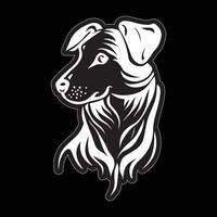 zwart en wit hond sticker voor het drukken vector