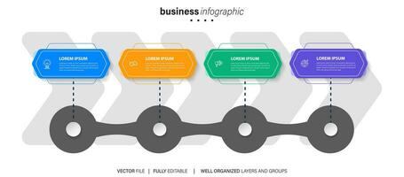 elementen infographic idee cirkel kleurrijk met 4 stap vector