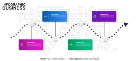infographic pijlen met stap omhoog opties. vector sjabloon in vlak ontwerp stijl