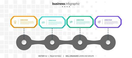 presentatie bedrijf infographic sjabloon kleurrijk met 4 stap vector