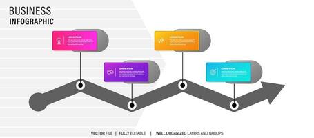 stappen business data visualisatie tijdlijn proces infographic sjabloonontwerp met pictogrammen vector