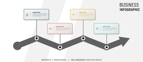 bedrijf infographic sjabloon ontwerp pictogrammen 4 opties of stappen vector