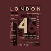 Londen Verenigde koninkrijk tekst kader, grafisch mode stijl, t overhemd ontwerp, typografie vector, illustratie vector