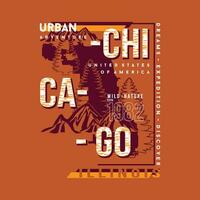 chicago Illinois grafisch typografie, t overhemd vector, ontwerp mode, illustratie, mooi zo voor gewoontjes stijl vector