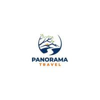 panorama reizen logo ontwerp vector