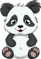 illustratie van schattig baby panda zittend vector