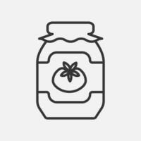 eigengemaakt jam of gelei schets icoon. tomat sausen Product. natuurlijk voedsel, ingrediënt voor pizza. vector illustratie