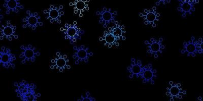 donkerblauw vectorpatroon met coronaviruselementen. vector